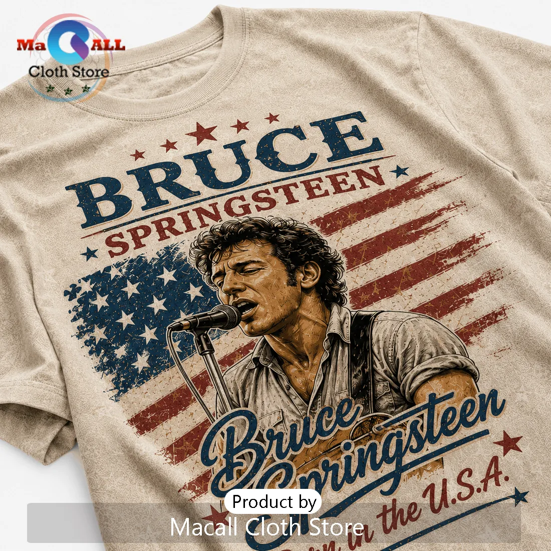 Bruce Springsteen Born In The USA Vintage American Flag T-Shirt Bruce Springsteen Born In The USA Vintage American Flag T-Shirt