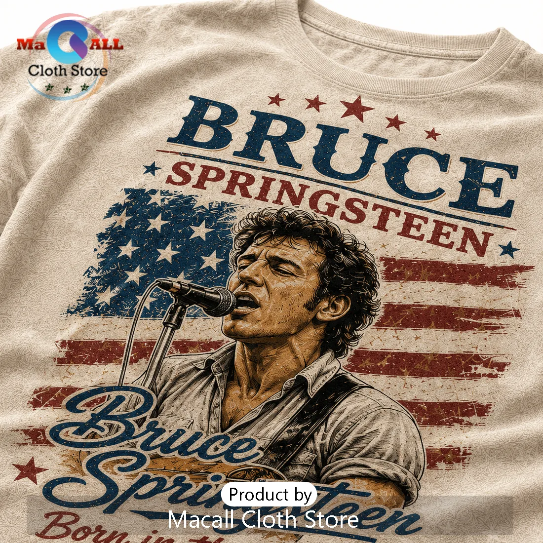 Bruce Springsteen Born In The USA Vintage American Flag T-Shirt Bruce Springsteen Born In The USA Vintage American Flag T-Shirt