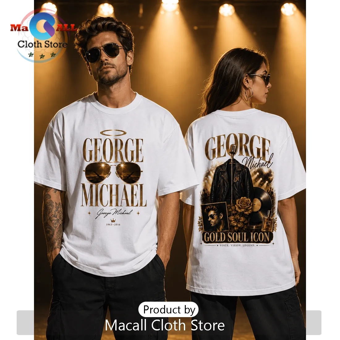 George Michael Memorial Gold Soul Icon 1963-2016 T-Shirt George Michael Memorial Gold Soul Icon 1963-2016 T-Shirt