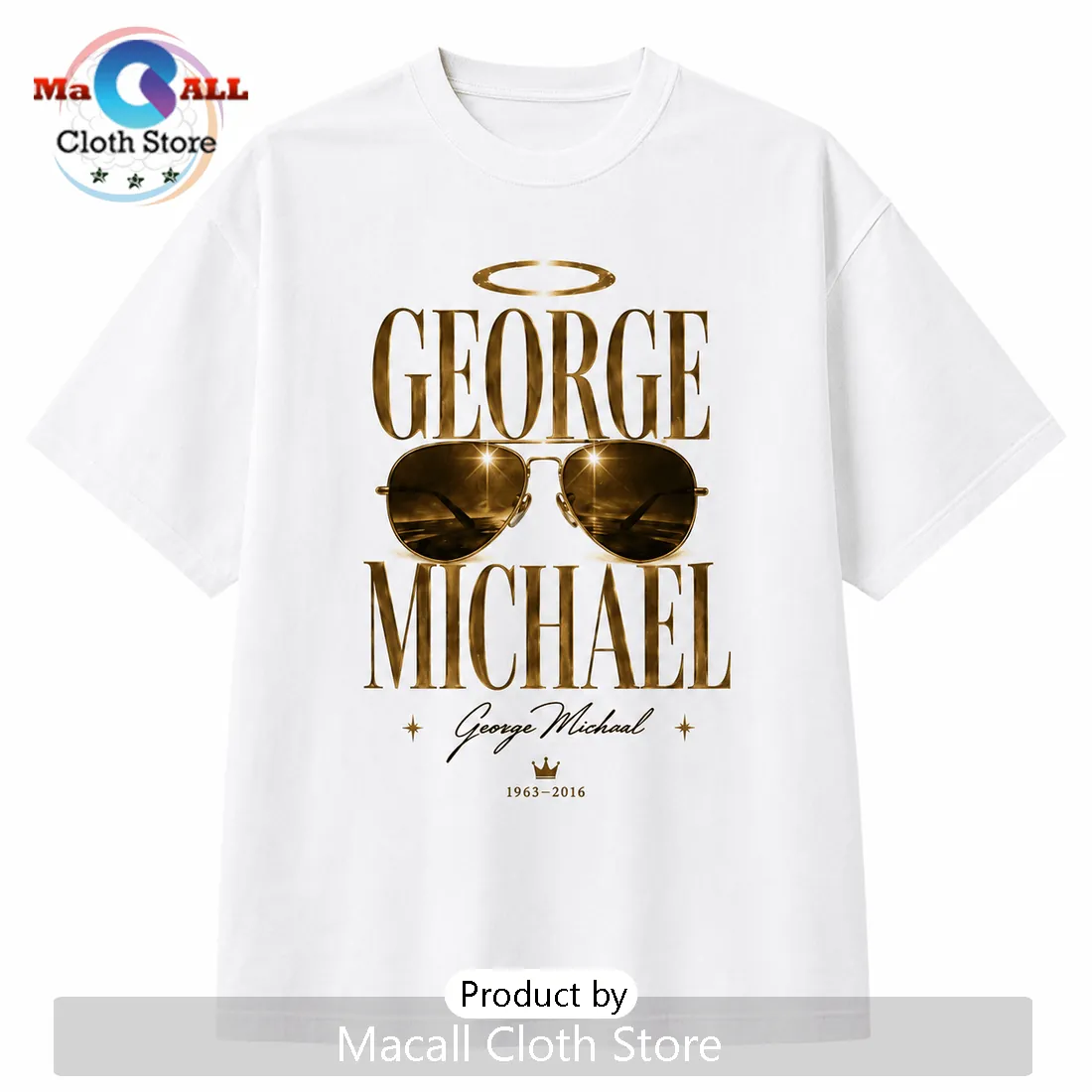 George Michael Memorial Gold Soul Icon 1963-2016 T-Shirt George Michael Memorial Gold Soul Icon 1963-2016 T-Shirt
