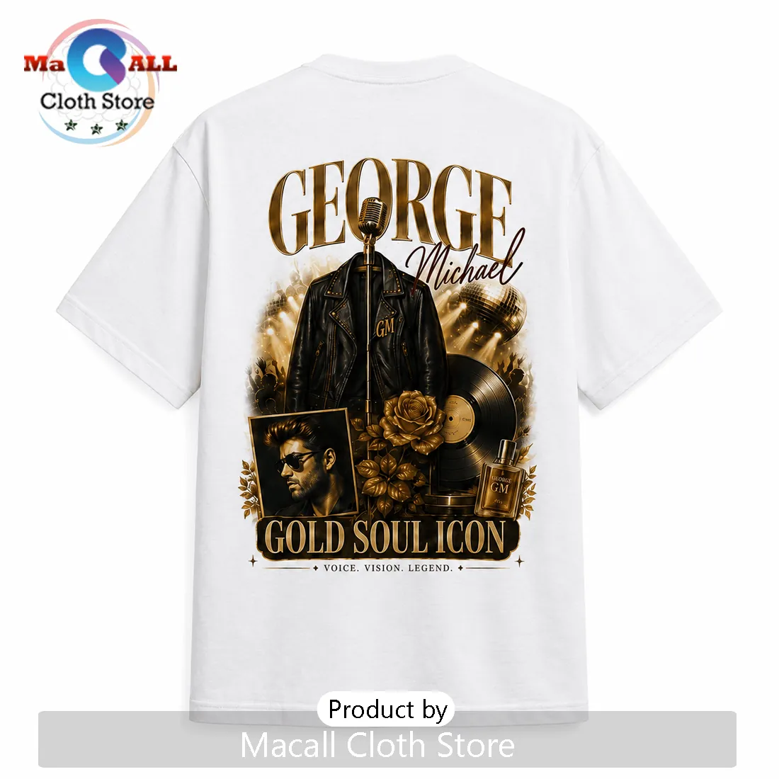 George Michael Memorial Gold Soul Icon 1963-2016 T-Shirt George Michael Memorial Gold Soul Icon 1963-2016 T-Shirt