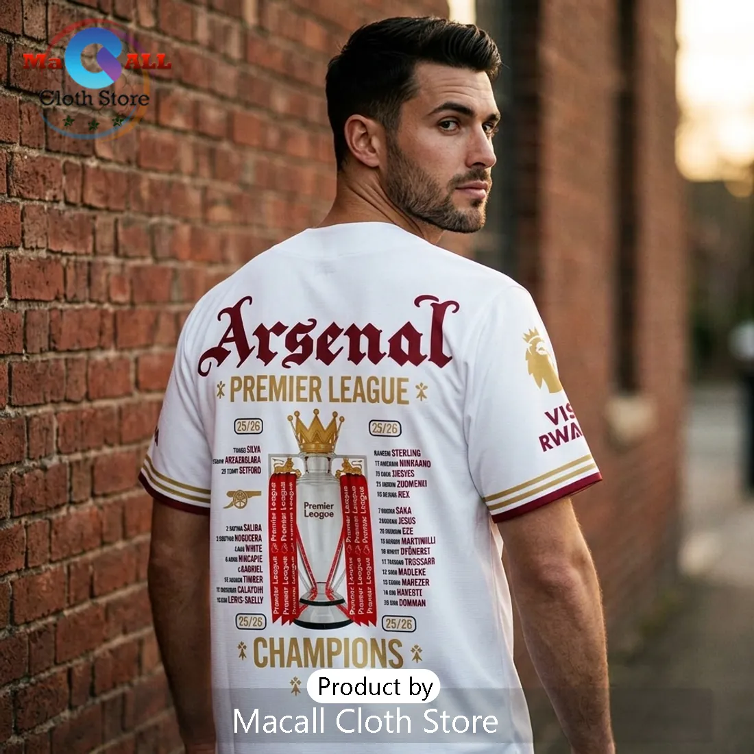 Arsenal FC Premier League Champions 25/26 Baseball Jersey Arsenal FC Premier League Champions 25/26 Baseball Jersey