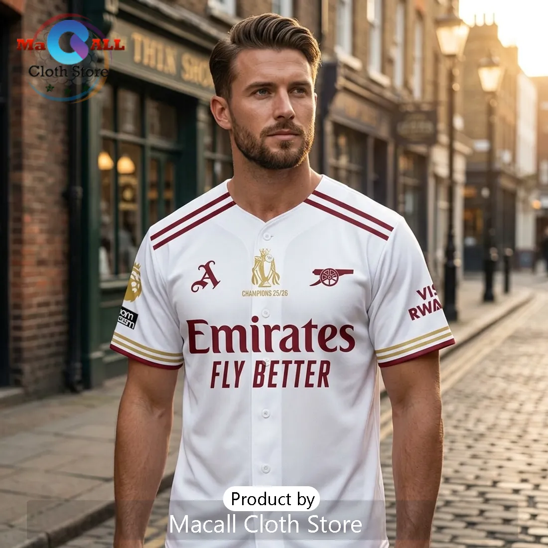 Arsenal FC Premier League Champions 25/26 Baseball Jersey Arsenal FC Premier League Champions 25/26 Baseball Jersey
