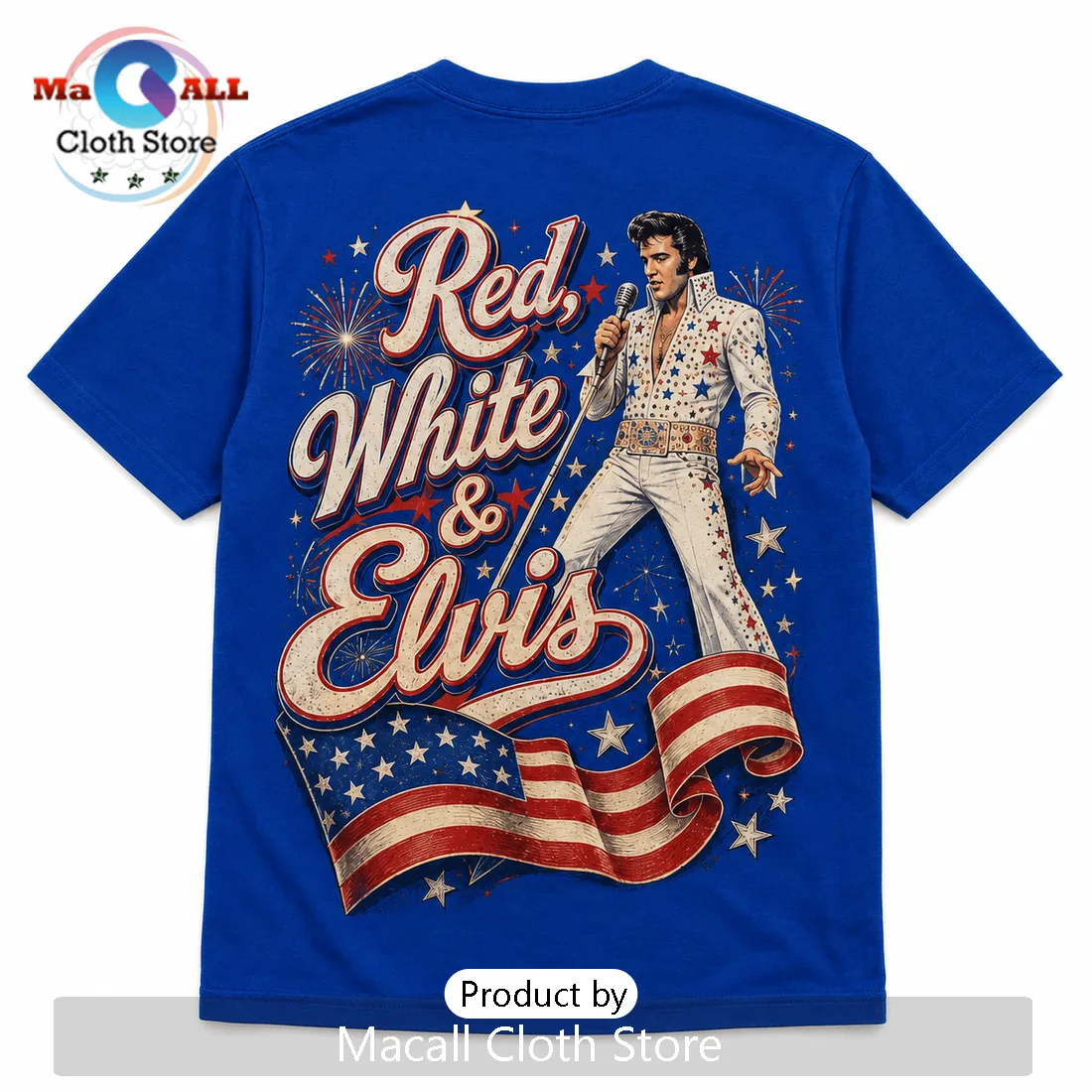 2026 Elvis Presley The King Red White and Blue T-Shirt 2026 Elvis Presley The King Red White and Blue T-Shirt