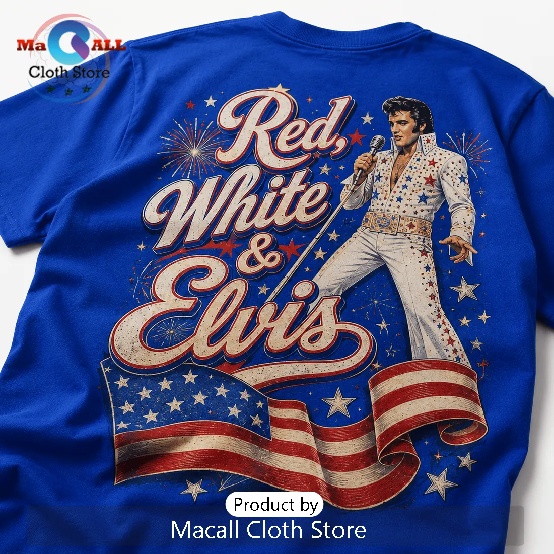 2026 Elvis Presley The King Red White and Blue T-Shirt 2026 Elvis Presley The King Red White and Blue T-Shirt