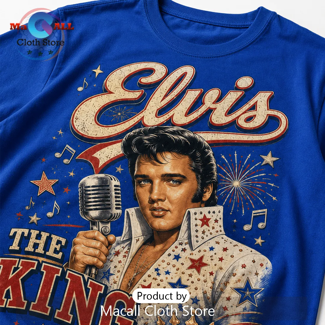 2026 Elvis Presley The King Red White and Blue T-Shirt 2026 Elvis Presley The King Red White and Blue T-Shirt