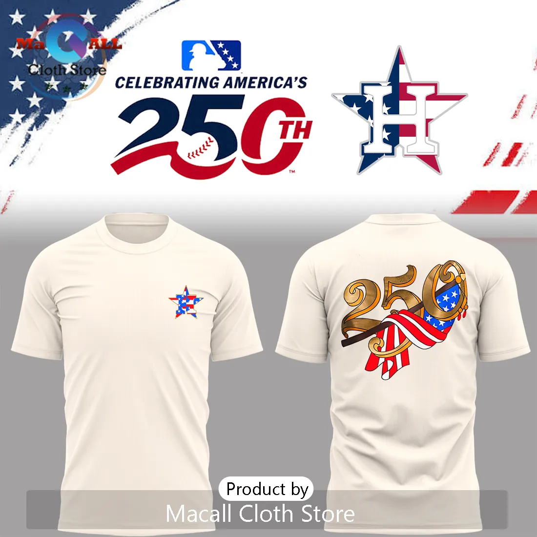 Houston Astros Celebrating America 250th Anniversary Off-White Hoodie Houston Astros Celebrating America 250th Anniversary Off-White Hoodie