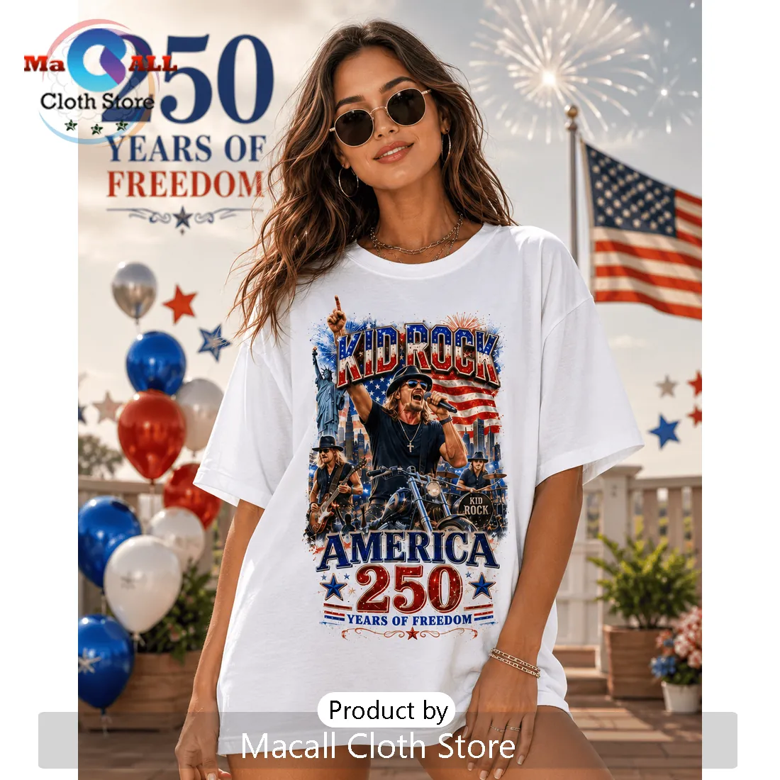 Kid Rock 250 Years of Freedom Patriotic 1776-2026 Shirt Kid Rock 250 Years of Freedom Patriotic 1776-2026 Shirt