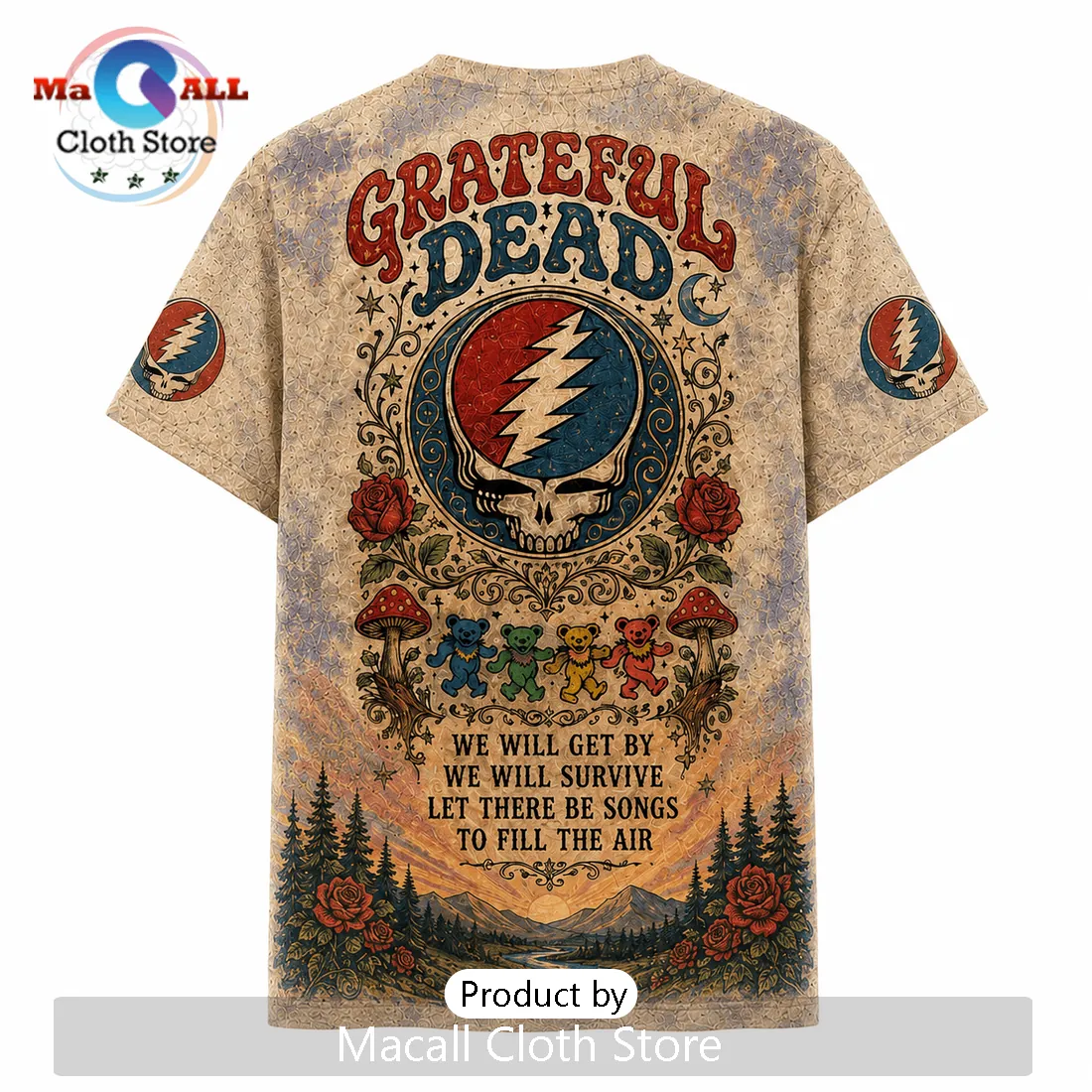 Grateful Dead Vintage Illustrated Skeleton Dancing Bears Shirt Grateful Dead Vintage Illustrated Skeleton Dancing Bears Shirt
