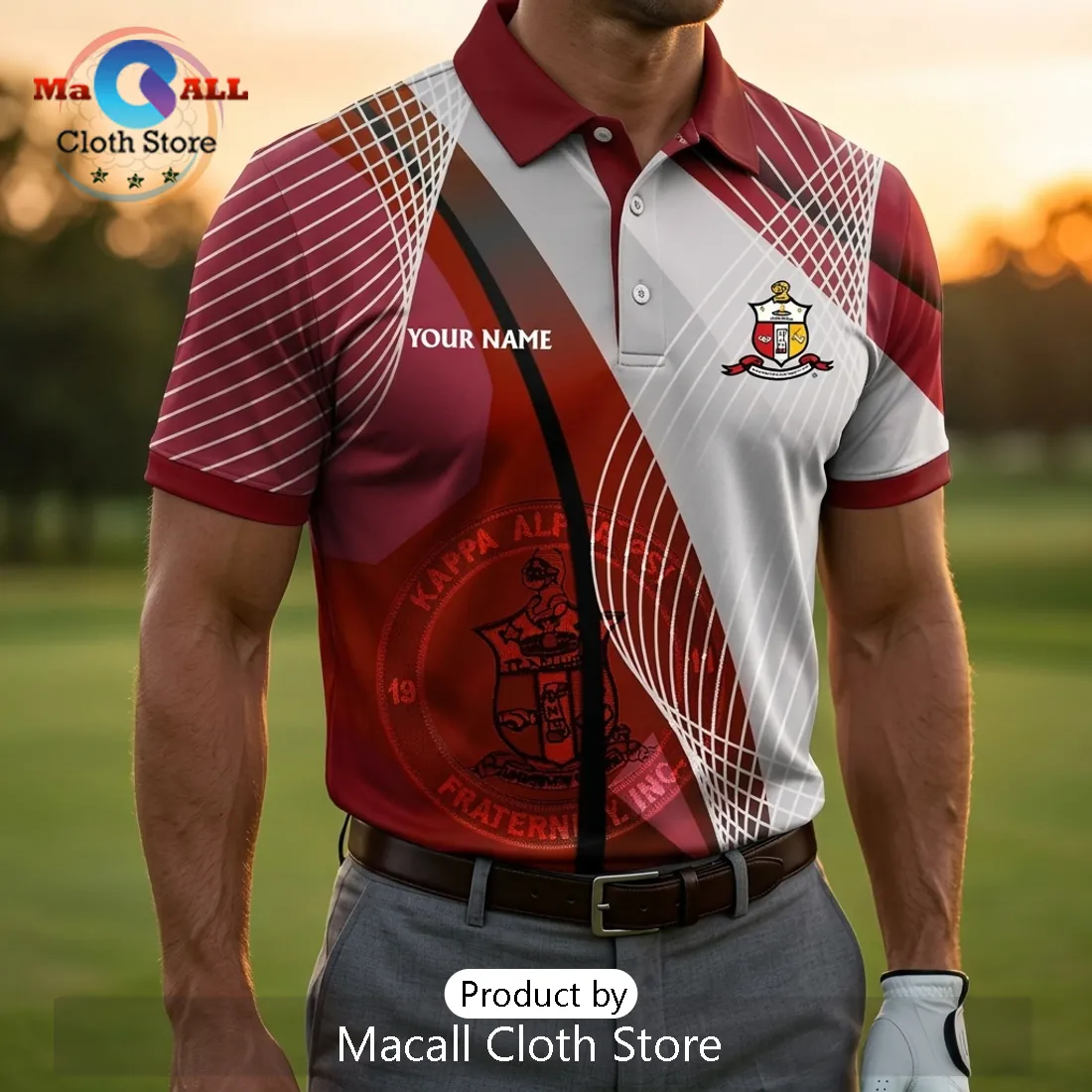 Custom Kappa Alpha Psi Fraternity Crimson and White Polo Shirt Custom Kappa Alpha Psi Fraternity Crimson and White Polo Shirt