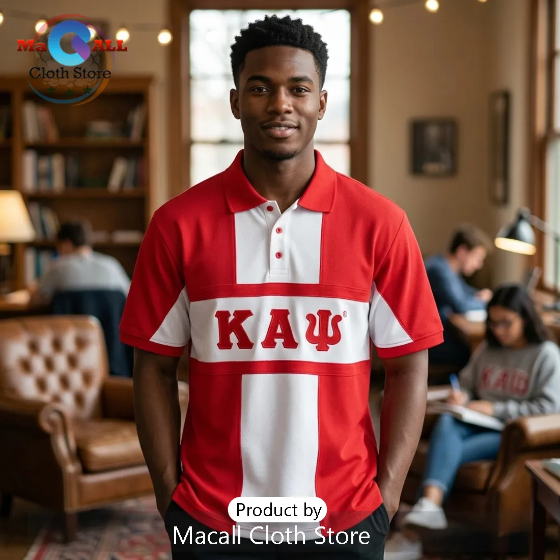 Kappa Alpha Psi Custom Red and White Polo Shirt Kappa Alpha Psi Custom Red and White Polo Shirt