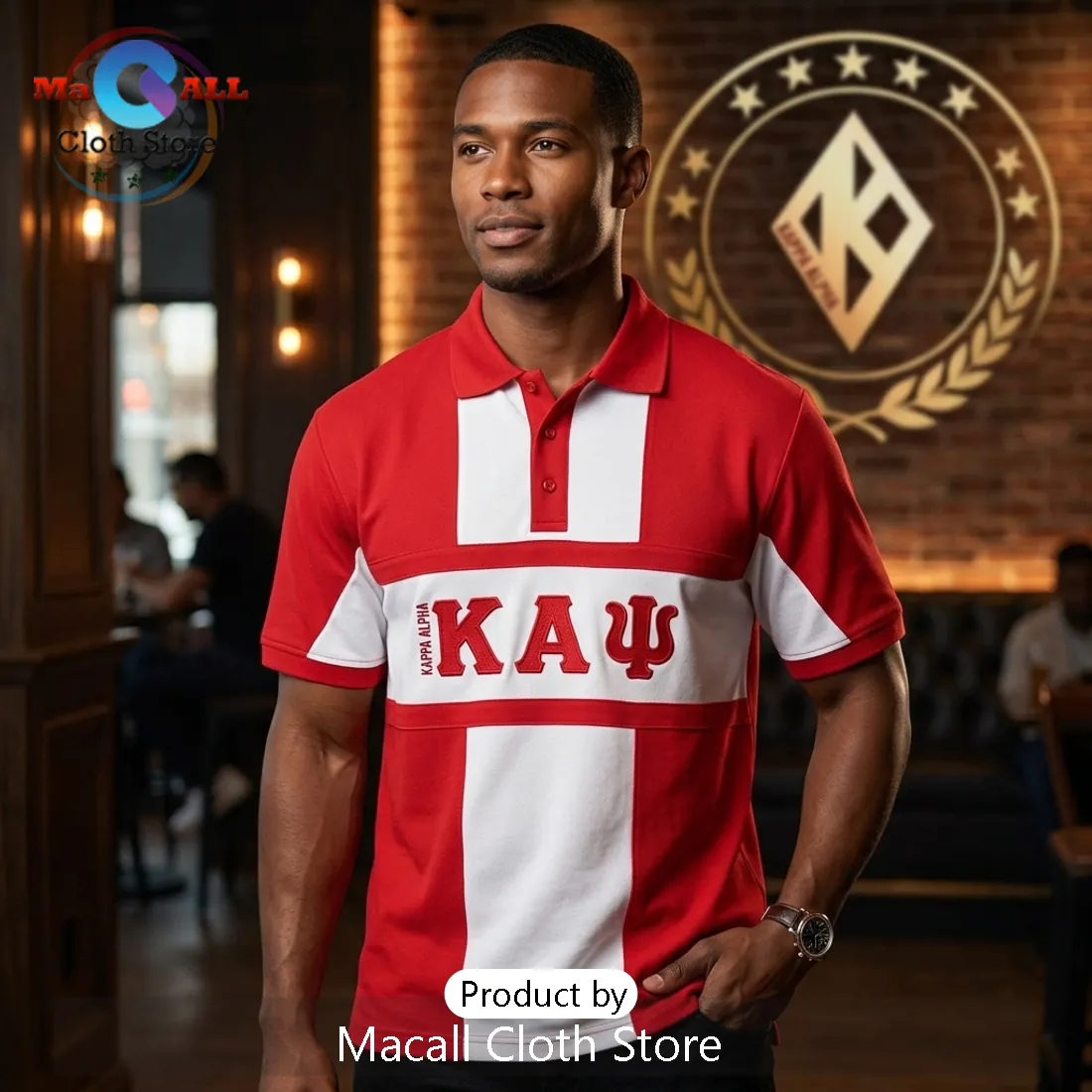 Kappa Alpha Psi Custom Red and White Polo Shirt Kappa Alpha Psi Custom Red and White Polo Shirt