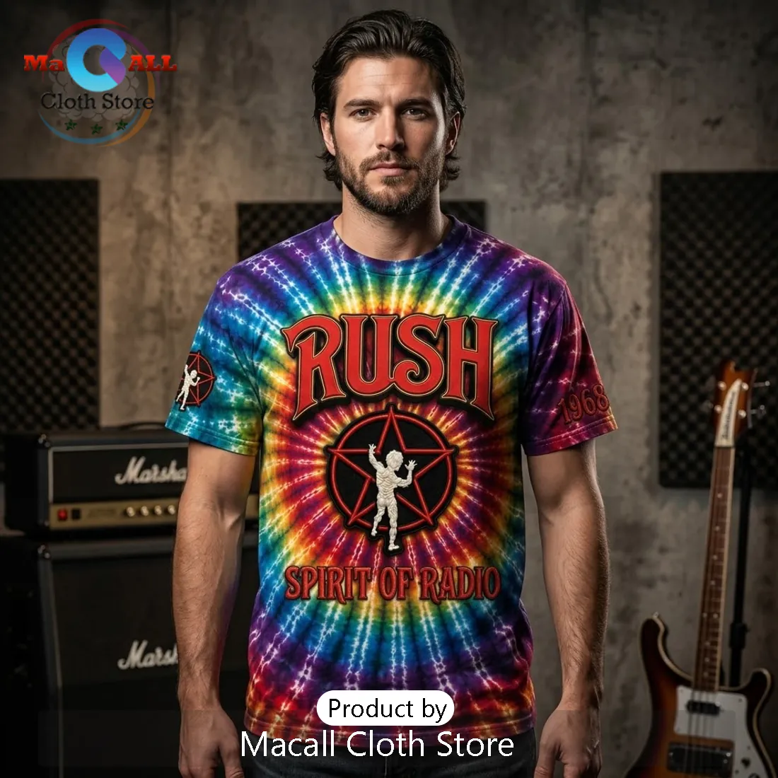 Rush Spirit Of Radio Tie Dye 1968 Premium Crewneck T-Shirt Rush Spirit Of Radio Tie Dye 1968 Premium Crewneck T-Shirt
