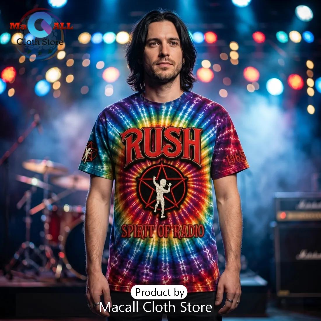 Rush Spirit Of Radio Tie Dye 1968 Premium Crewneck T-Shirt Rush Spirit Of Radio Tie Dye 1968 Premium Crewneck T-Shirt