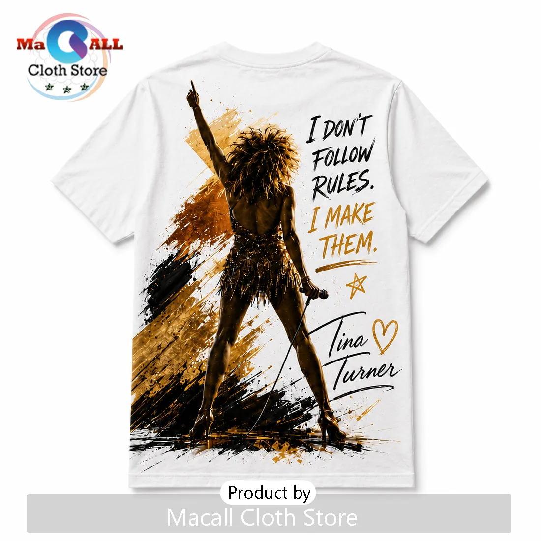 Tina Turner Inspirational Legend Gold and Black T-Shirt Tina Turner Inspirational Legend Gold and Black T-Shirt