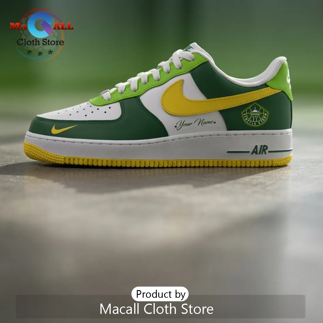 Seattle Storm Premium Basketball Nike Air Force 1 Sneakers Seattle Storm Premium Basketball Nike Air Force 1 Sneakers