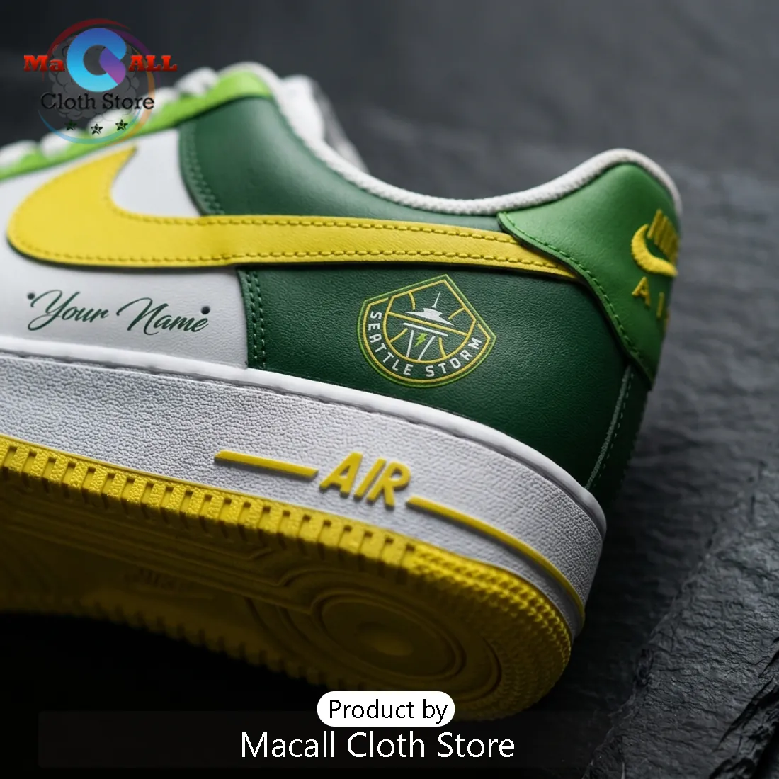 Seattle Storm Premium Basketball Nike Air Force 1 Sneakers Seattle Storm Premium Basketball Nike Air Force 1 Sneakers