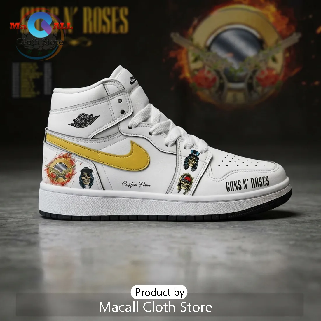 Guns N’ Roses Custom 2026 Tour Air Jordan High Top Sneakers Guns N’ Roses Custom 2026 Tour Air Jordan High Top Sneakers