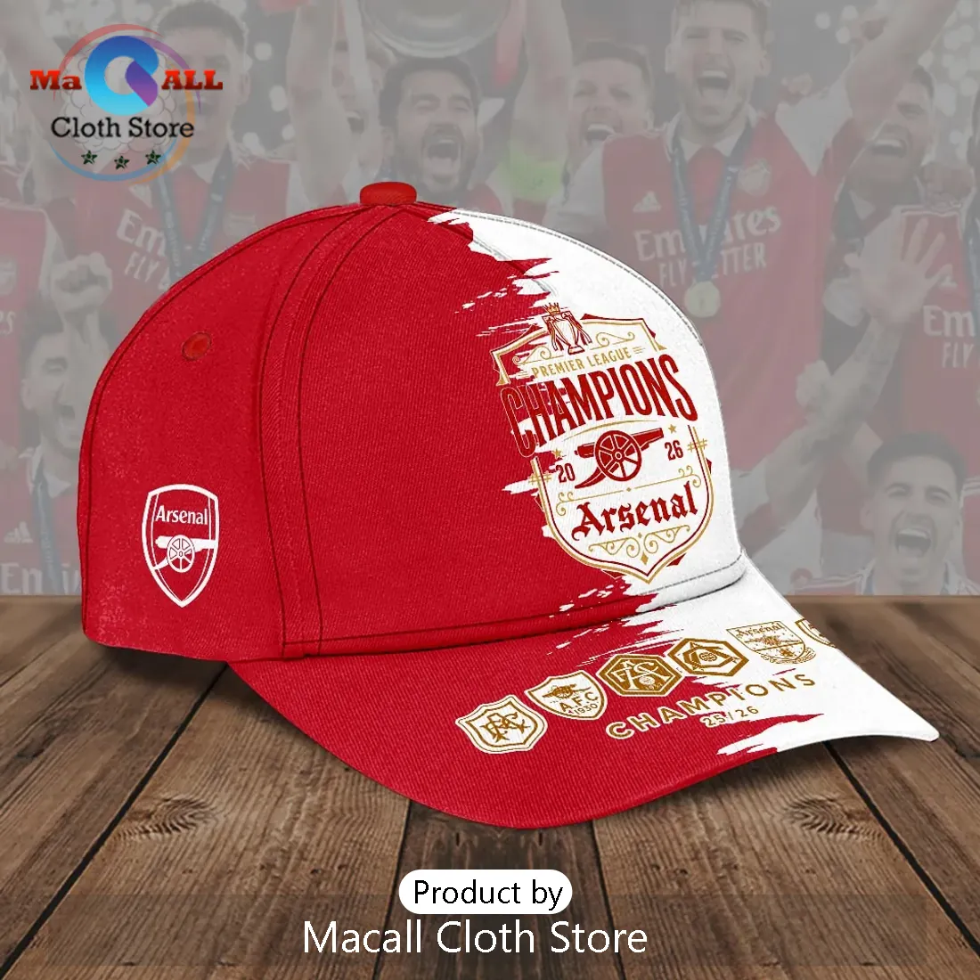 Arsenal Football Club Premier League Champions 2025-2026 Baseball Cap Arsenal Football Club Premier League Champions 2025-2026 Baseball Cap