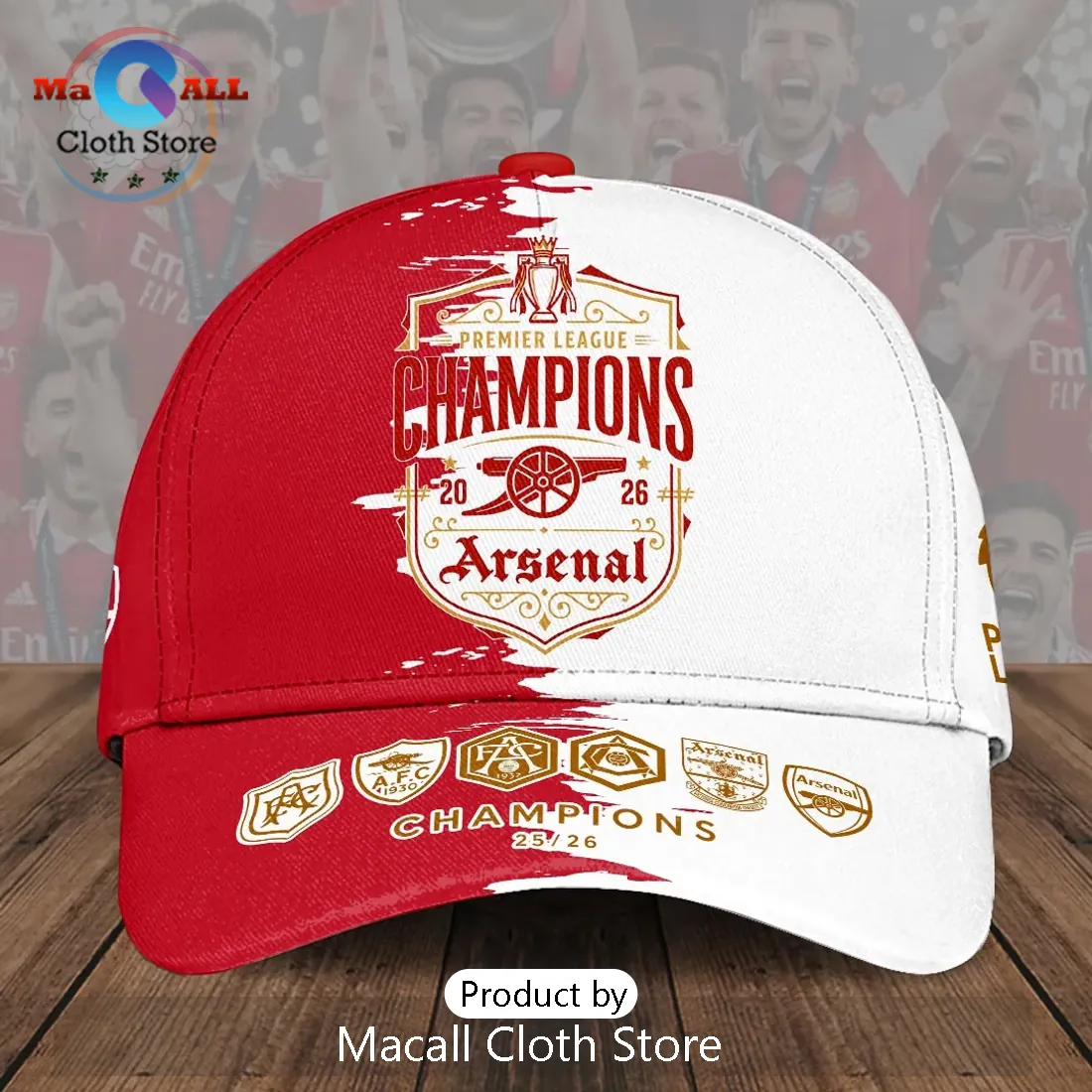 Arsenal Football Club Premier League Champions 2025-2026 Baseball Cap Arsenal Football Club Premier League Champions 2025-2026 Baseball Cap