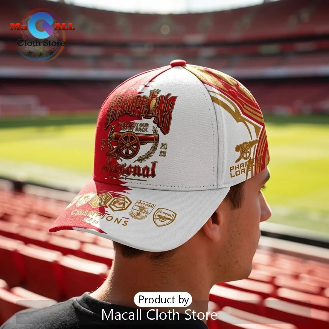 Arsenal FC Premier League 2025 2026 Champions Baseball Cap Arsenal FC Premier League 2025 2026 Champions Baseball Cap