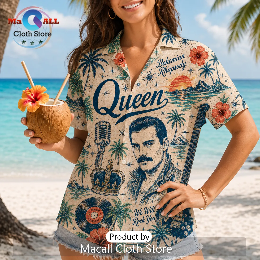 Queen Freddie Mercury Bohemian Rhapsody Hawaiian Shirt Queen Freddie Mercury Bohemian Rhapsody Hawaiian Shirt