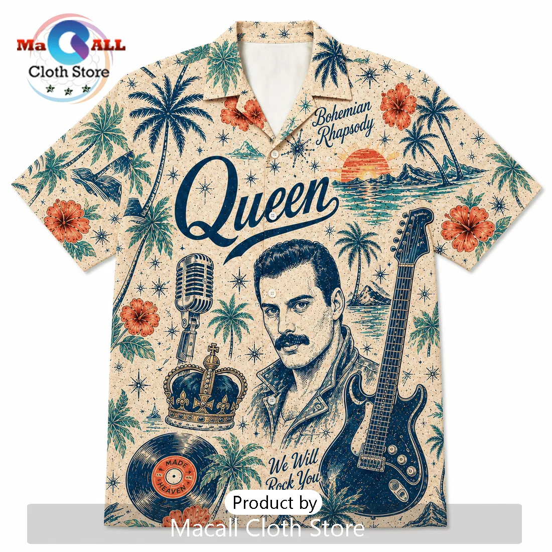 Queen Freddie Mercury Bohemian Rhapsody Hawaiian Shirt Queen Freddie Mercury Bohemian Rhapsody Hawaiian Shirt