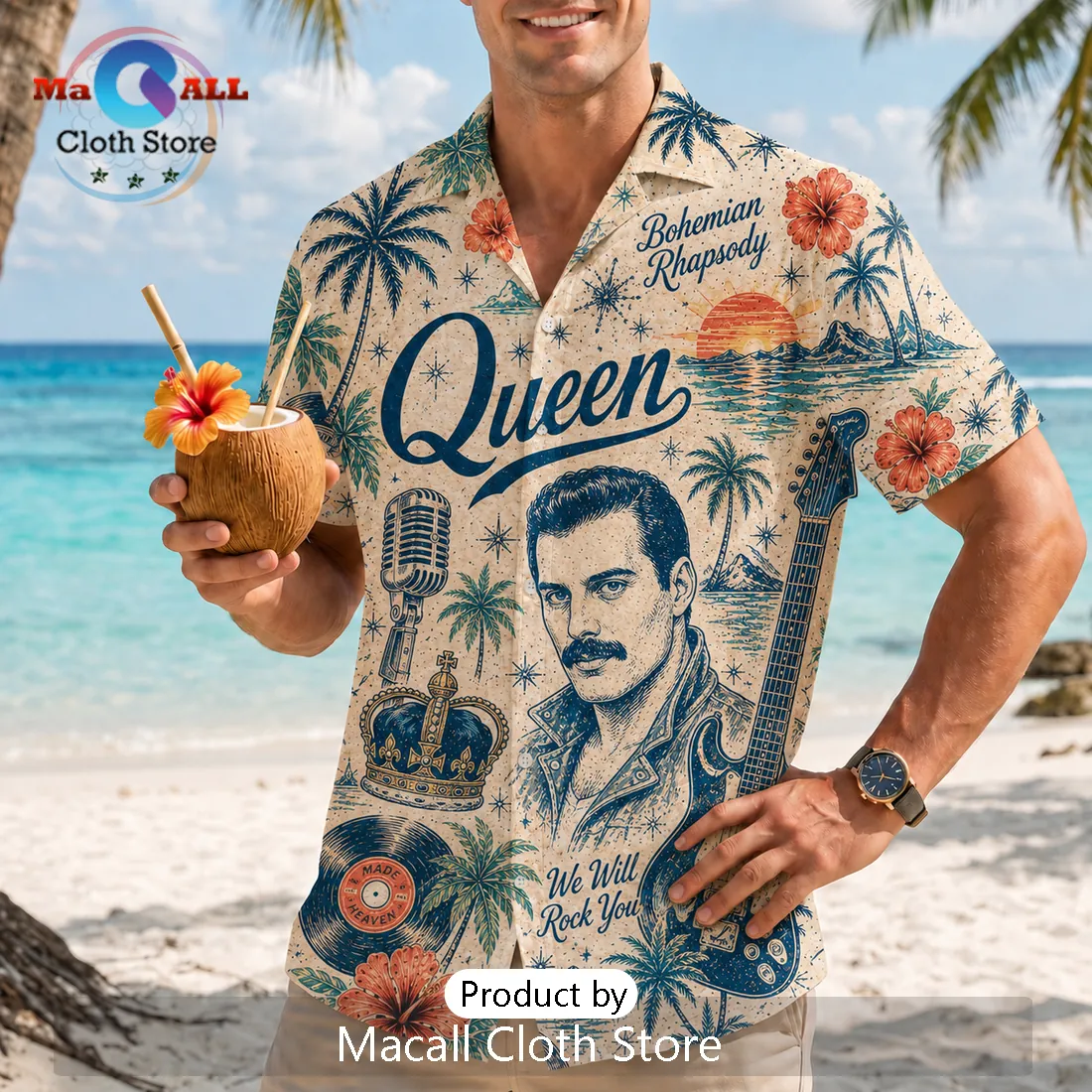 Queen Freddie Mercury Bohemian Rhapsody Hawaiian Shirt Queen Freddie Mercury Bohemian Rhapsody Hawaiian Shirt