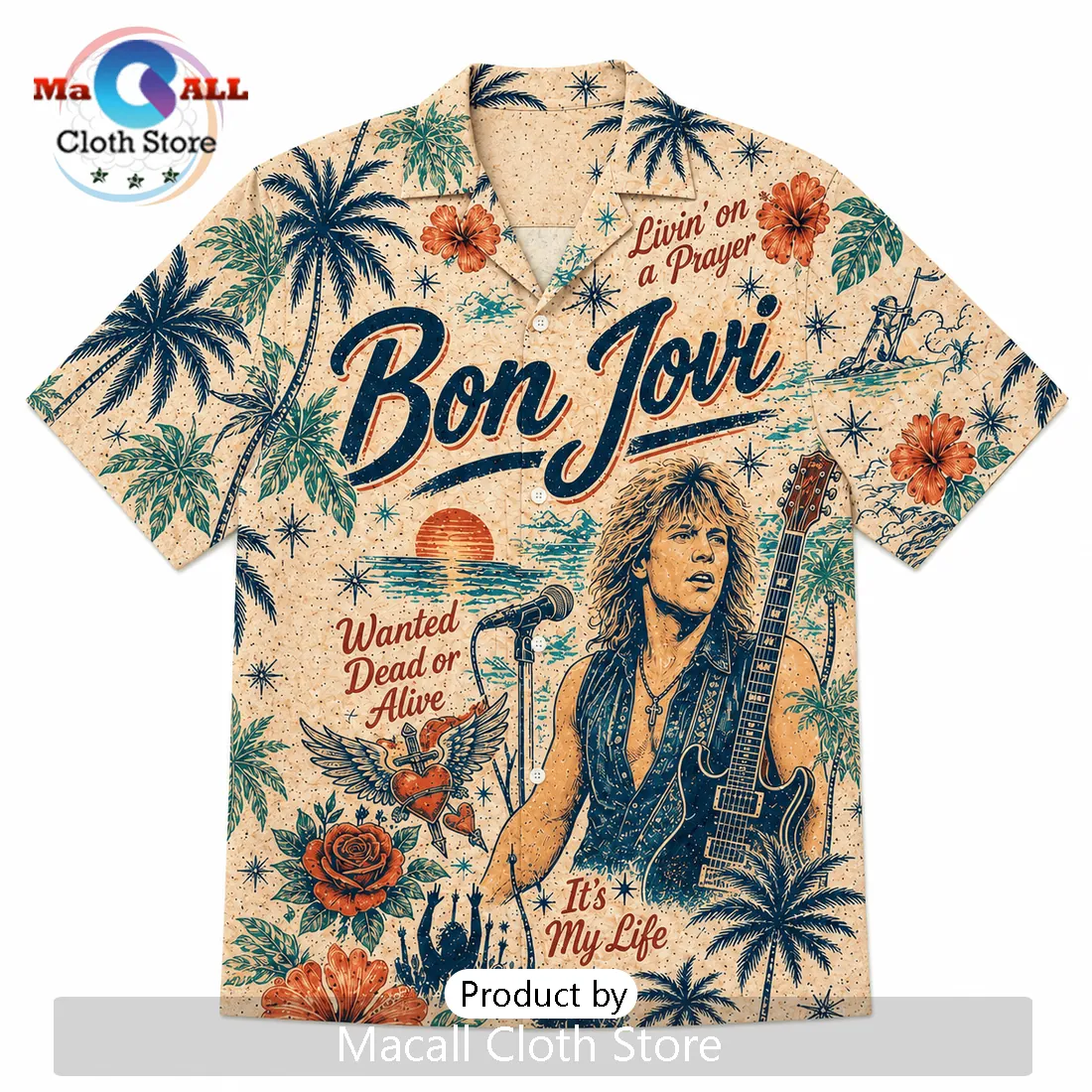 Bon Jovi Tropical Summer Vibes Premium Hawaiian Shirt Bon Jovi Tropical Summer Vibes Premium Hawaiian Shirt