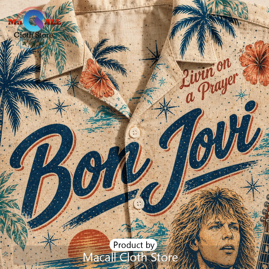Bon Jovi Tropical Summer Vibes Premium Hawaiian Shirt Bon Jovi Tropical Summer Vibes Premium Hawaiian Shirt
