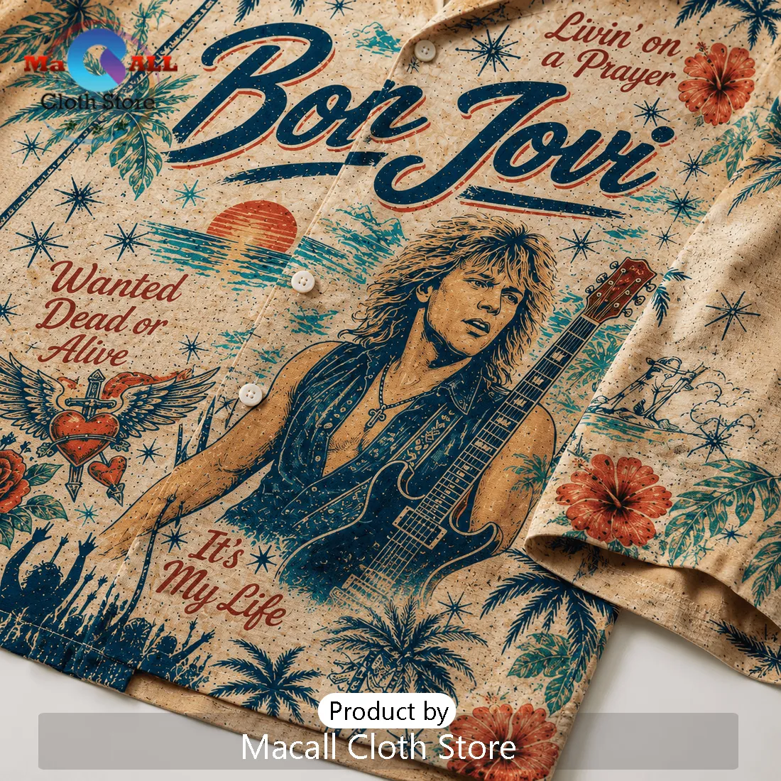 Bon Jovi Tropical Summer Vibes Premium Hawaiian Shirt Bon Jovi Tropical Summer Vibes Premium Hawaiian Shirt