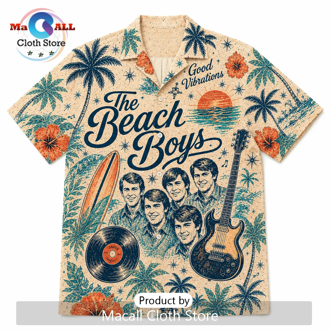 The Beach Boys Tropical Summer Vibes Hawaiian Shirt The Beach Boys Tropical Summer Vibes Hawaiian Shirt