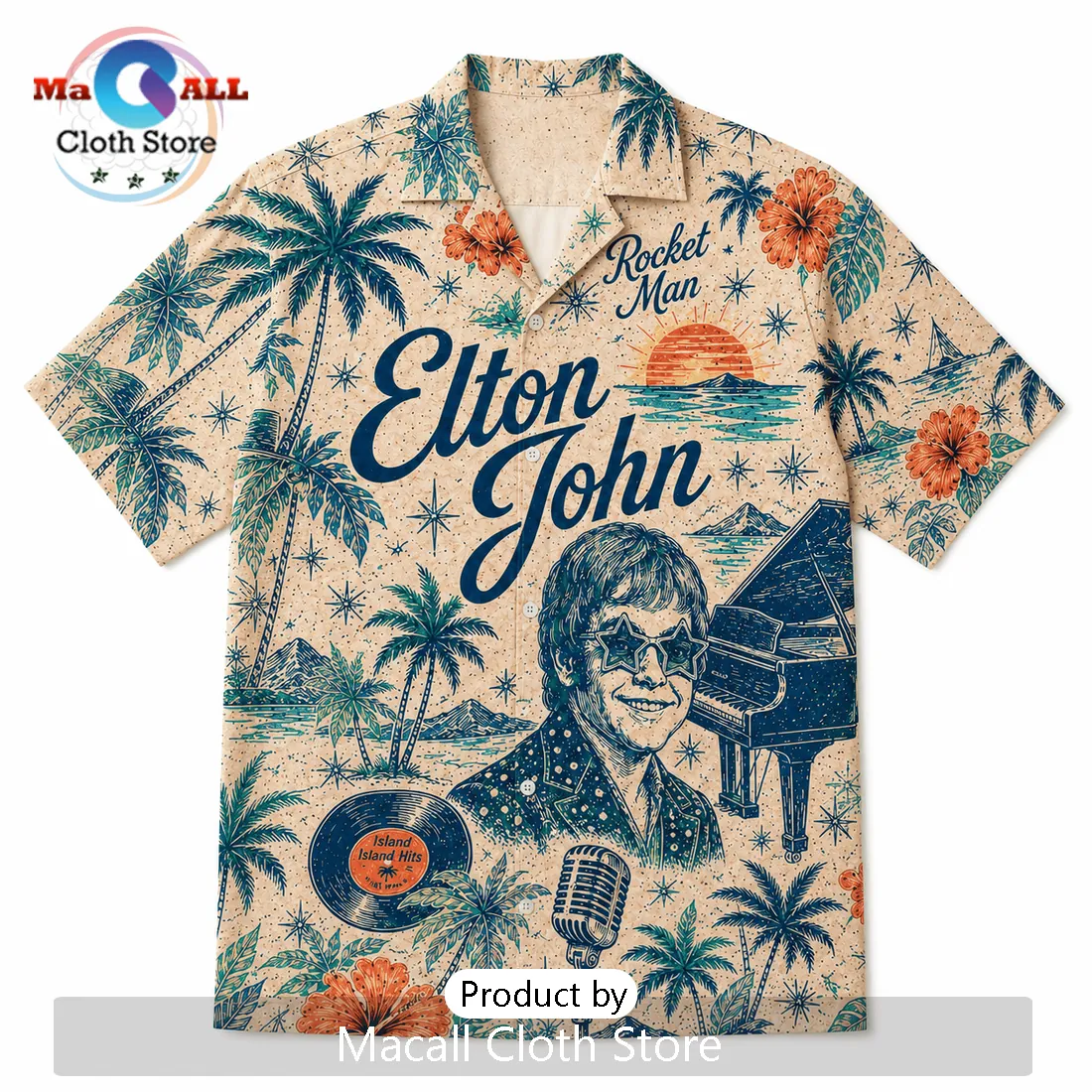 Elton John Rocket Man Tropical Hawaiian Shirt Elton John Rocket Man Tropical Hawaiian Shirt