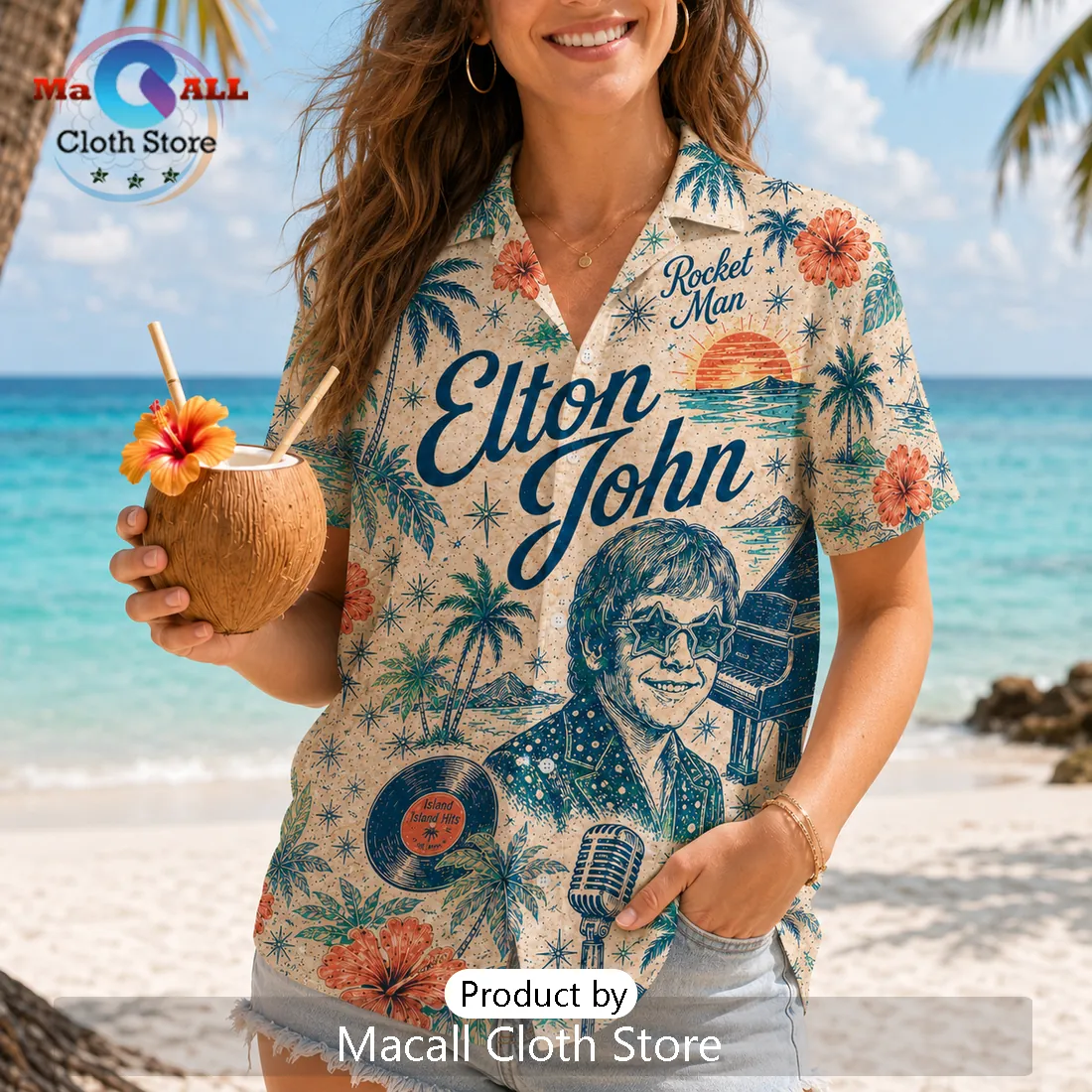Elton John Rocket Man Tropical Hawaiian Shirt Elton John Rocket Man Tropical Hawaiian Shirt