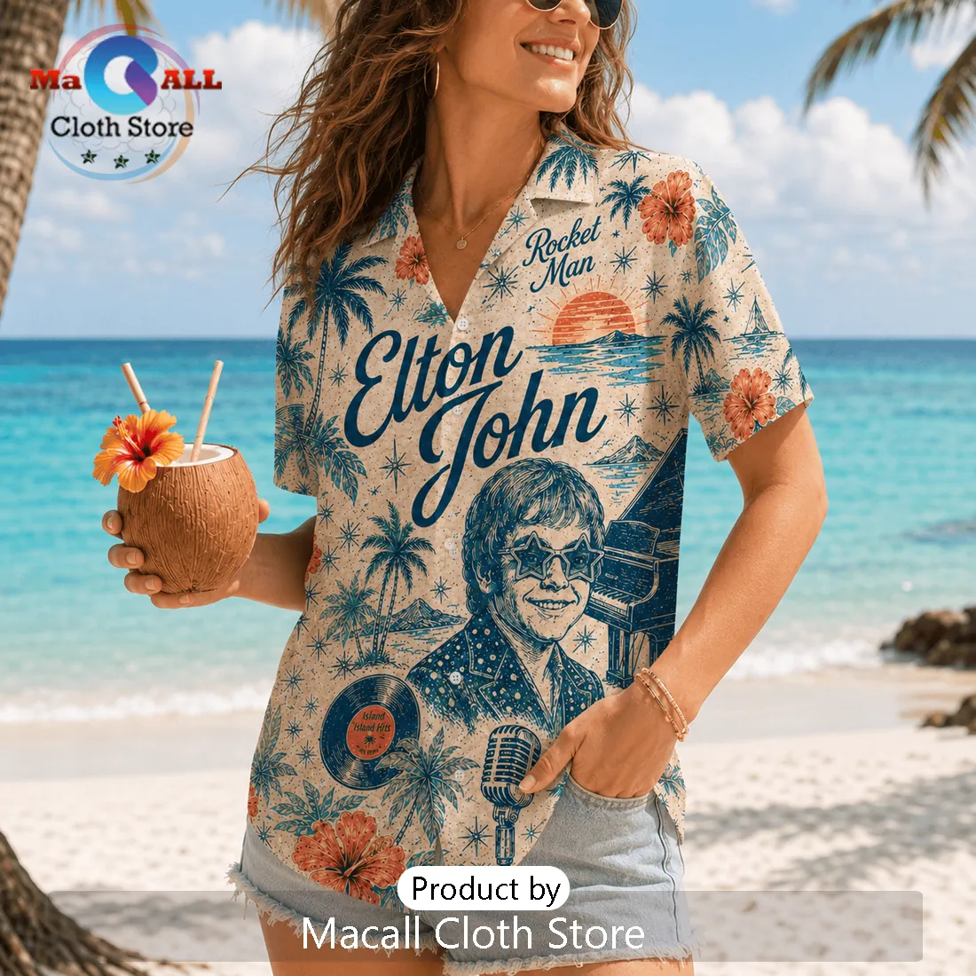 Elton John Rocket Man Tropical Hawaiian Shirt Elton John Rocket Man Tropical Hawaiian Shirt