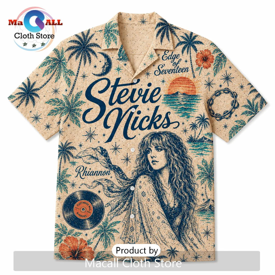 Stevie Nicks Rhiannon Tropical Summer Hawaiian Shirt Stevie Nicks Rhiannon Tropical Summer Hawaiian Shirt