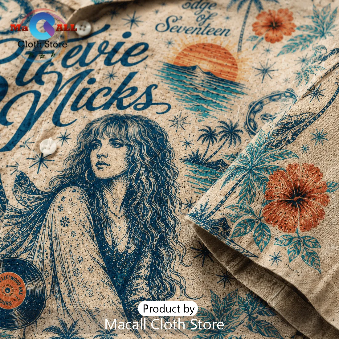 Stevie Nicks Rhiannon Tropical Summer Hawaiian Shirt Stevie Nicks Rhiannon Tropical Summer Hawaiian Shirt