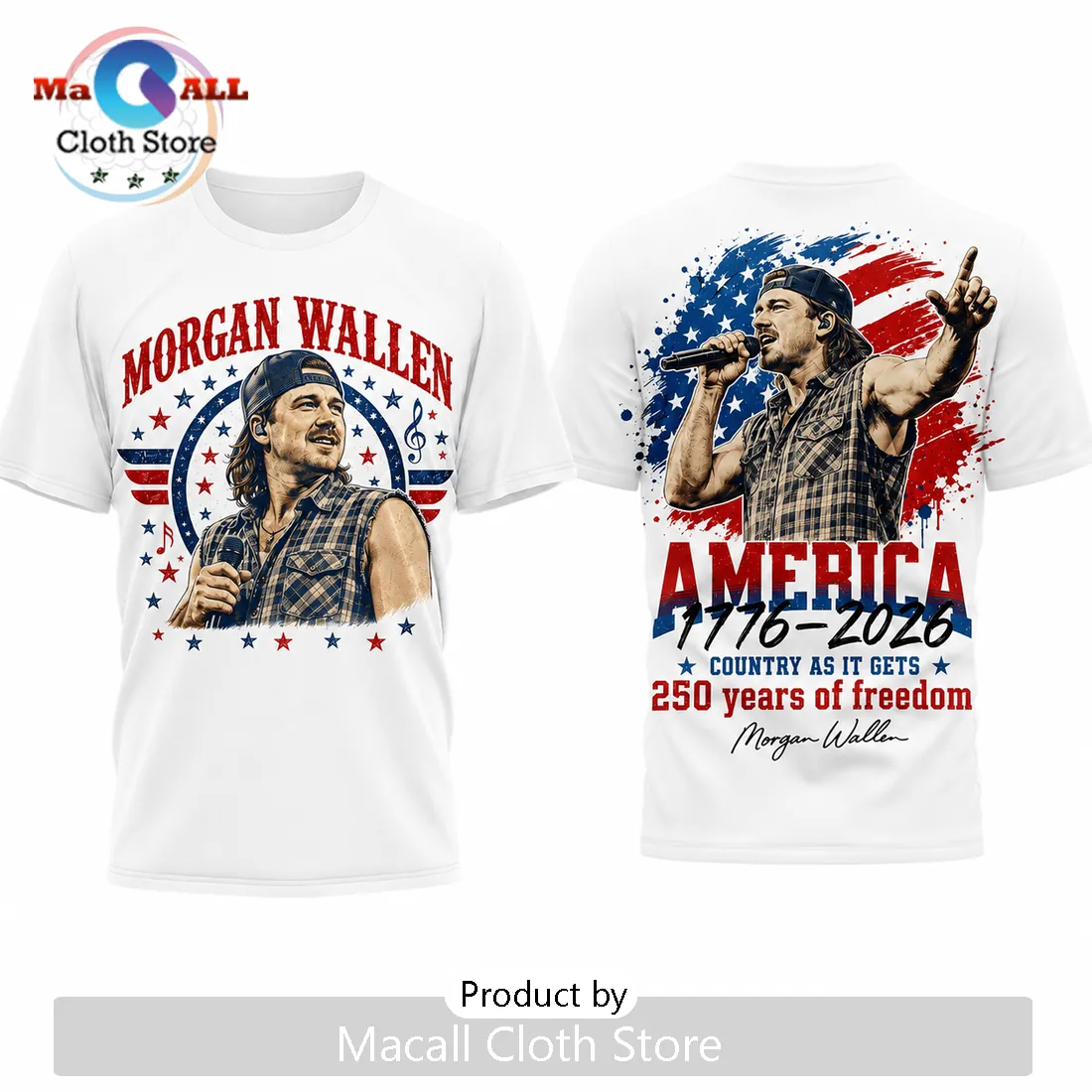 Morgan Wallen American Eagle 1776-2026 T-Shirt Morgan Wallen American Eagle 1776-2026 T-Shirt