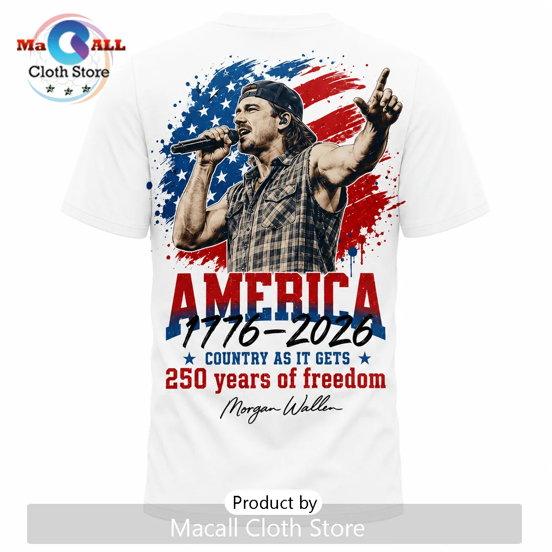 Morgan Wallen American Eagle 1776-2026 T-Shirt Morgan Wallen American Eagle 1776-2026 T-Shirt