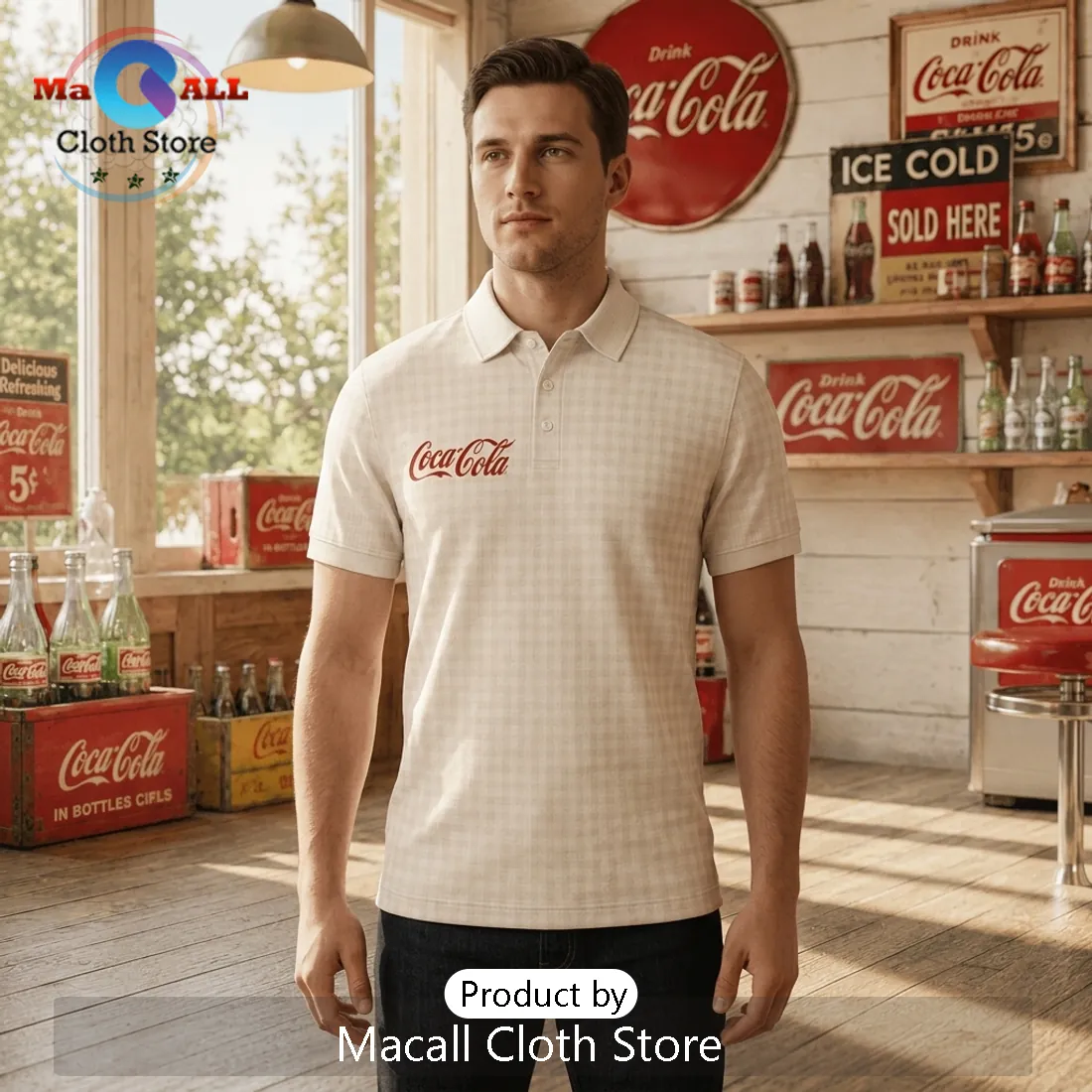 Coca-Cola Kermit The Frog Vintage Retro Polo Shirt Coca-Cola Kermit The Frog Vintage Retro Polo Shirt