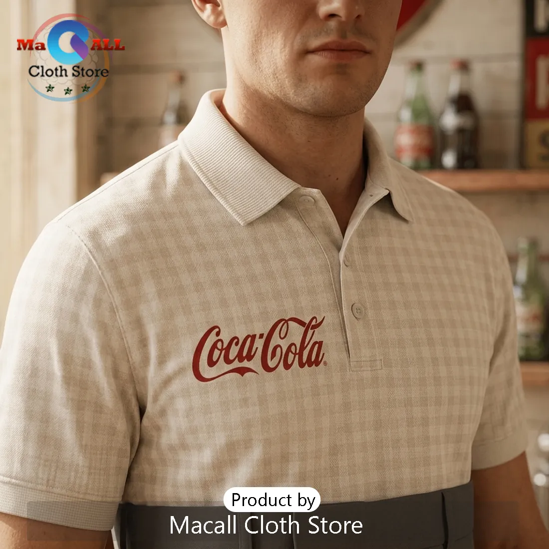 Coca-Cola Kermit The Frog Vintage Retro Polo Shirt Coca-Cola Kermit The Frog Vintage Retro Polo Shirt