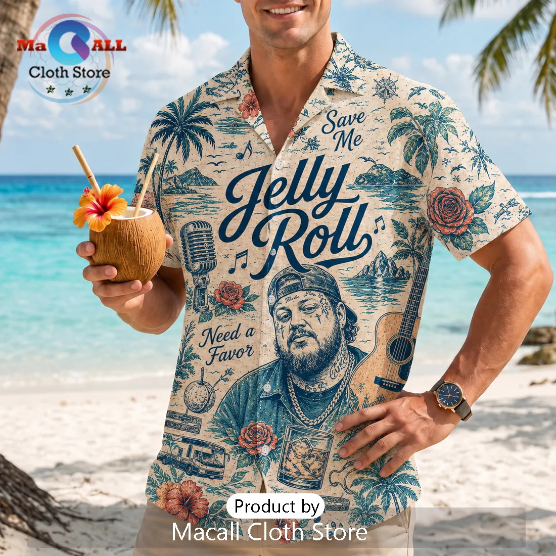 Jelly Roll Need a Favor Tropical Hawaiian Shirt 2026 Jelly Roll Need a Favor Tropical Hawaiian Shirt 2026