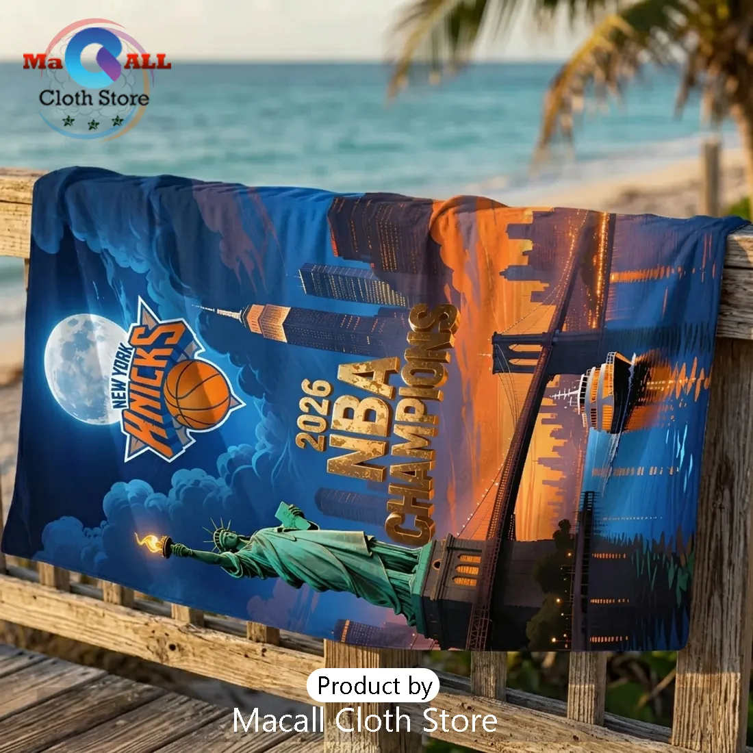New York Knicks 2026 NBA Champions Beach Towel