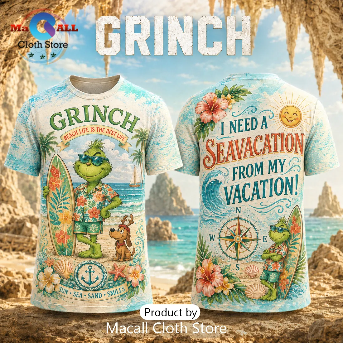 Premium The Grinch Seavacation Beach 2026 T-Shirt Premium The Grinch Seavacation Beach 2026 T-Shirt