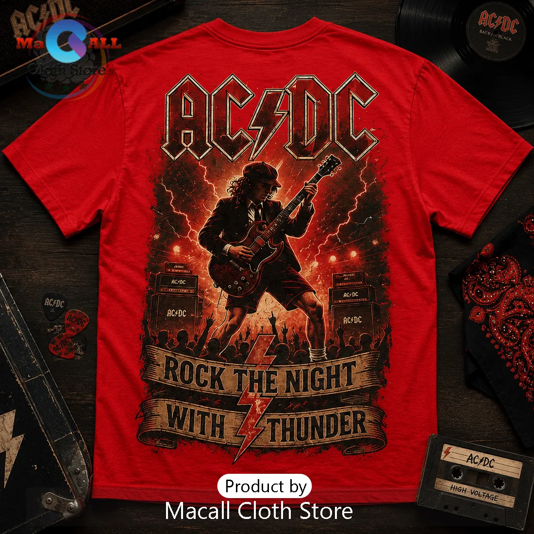 AC/DC High Voltage Rock Band Red T-Shirt AC/DC High Voltage Rock Band Red T-Shirt