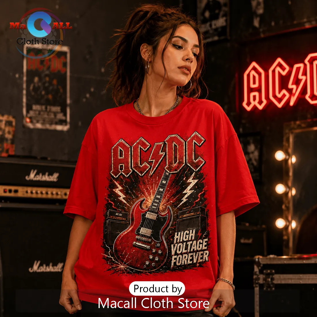 AC/DC High Voltage Rock Band Red T-Shirt AC/DC High Voltage Rock Band Red T-Shirt