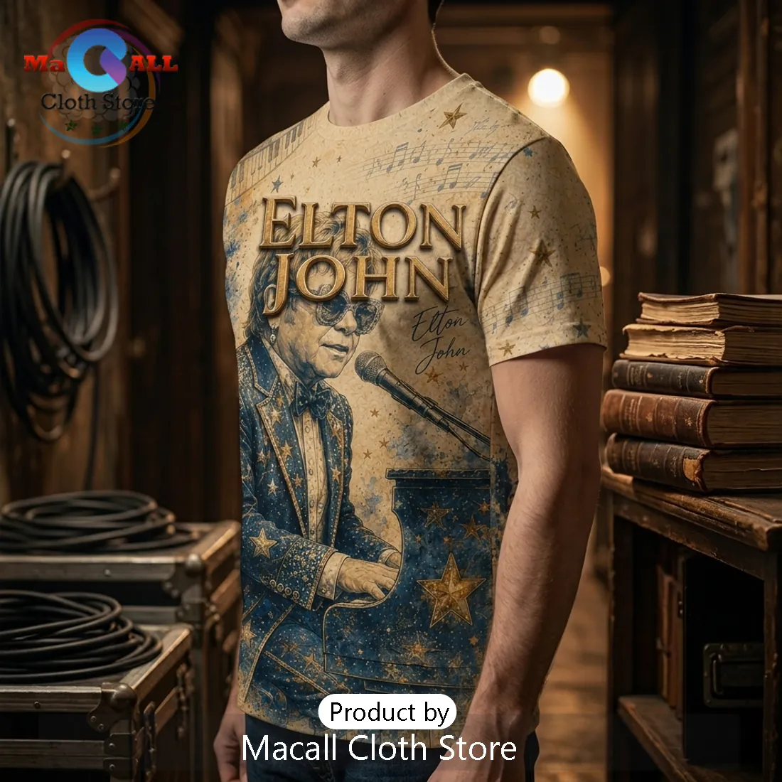 Elton John Rocket Man Grunge Clothing T-Shirt Elton John Rocket Man Grunge Clothing T-Shirt