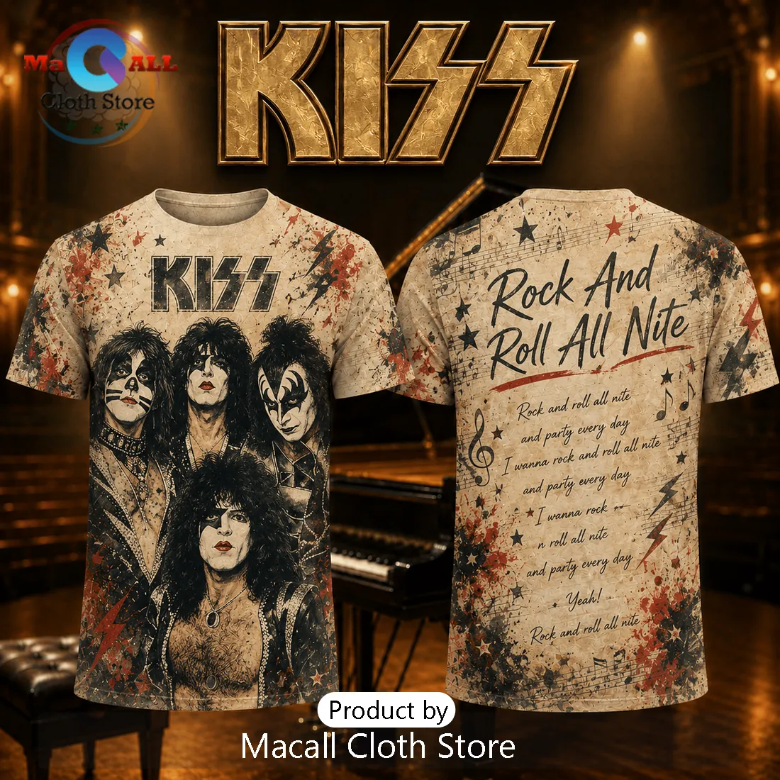 KISS 90s Vintage Grunge Rock Band T-Shirt KISS 90s Vintage Grunge Rock Band T-Shirt