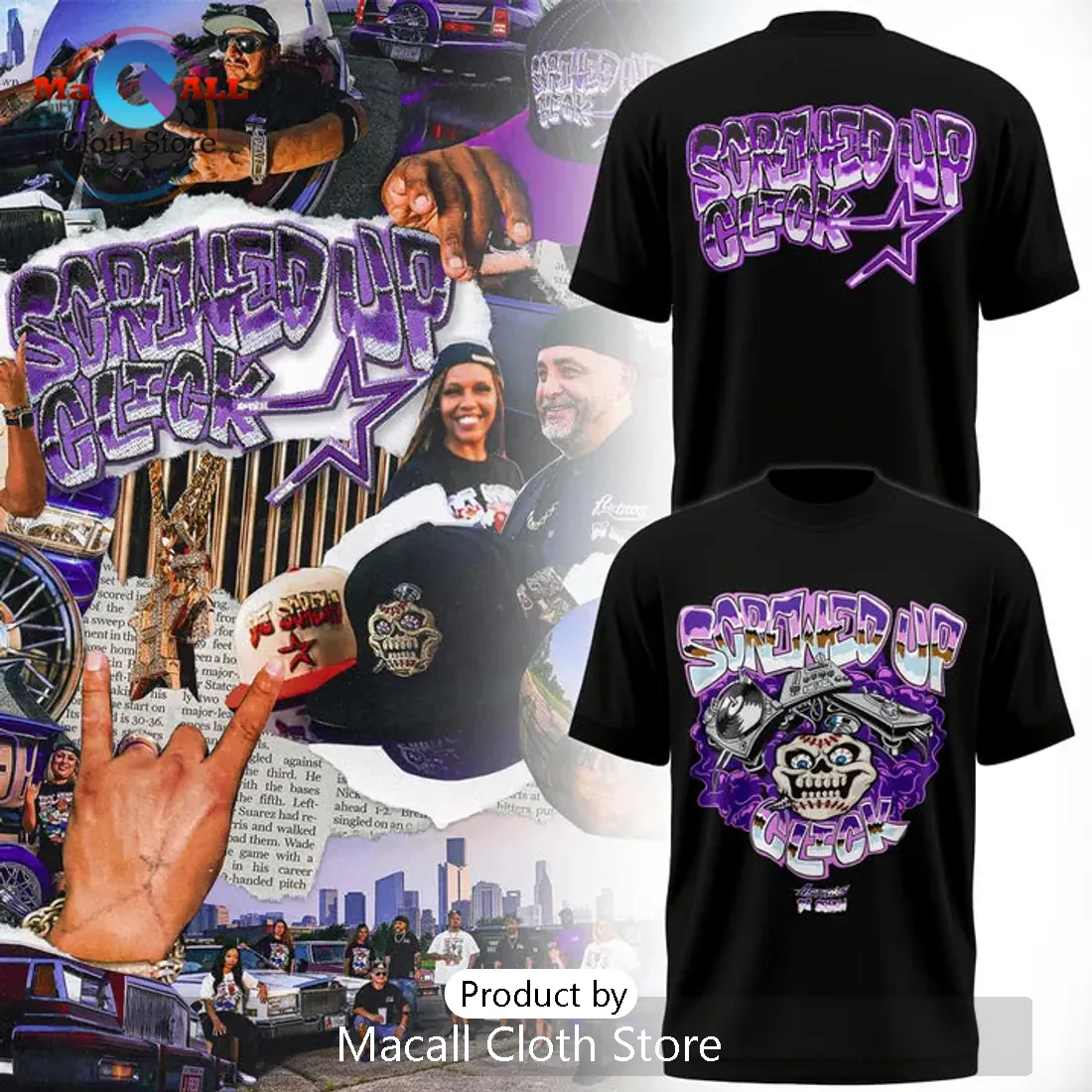 Houston Astros x DJ Screw Screwed Up Click Black Hoodie Houston Astros x DJ Screw Screwed Up Click Black Hoodie
