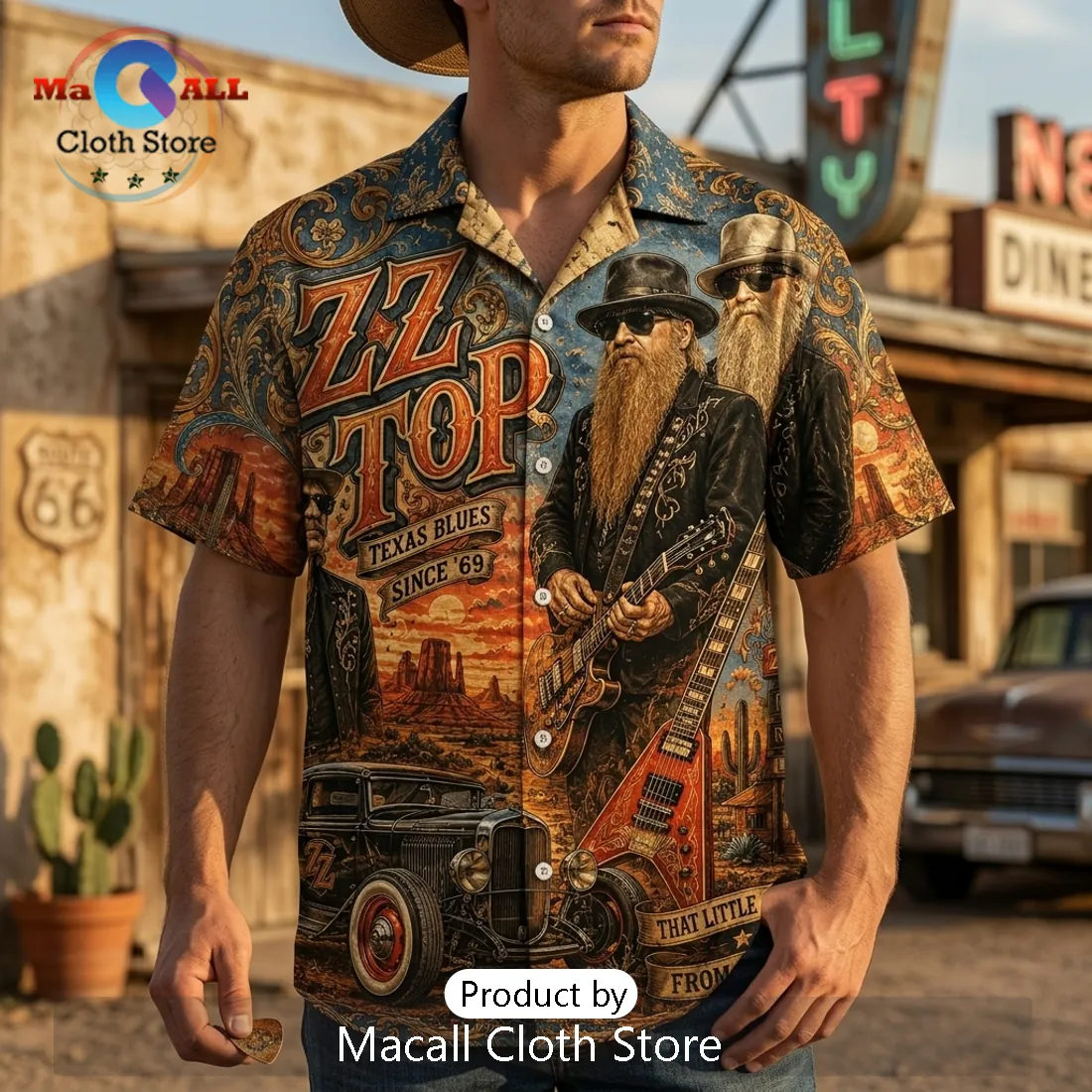 ZZ Top Vintage Texas Blues Hawaiian Shirt